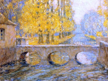 A Bridge, Autumn, Gisors by Henri Le Sidaner - Hand-Painted Oil Painting on Canvas Online Sale