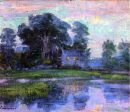 At Eventime (also known as Home Sweet Home) by Robert Vonnoh - Hand-Painted Oil Painting on Canvas Online now