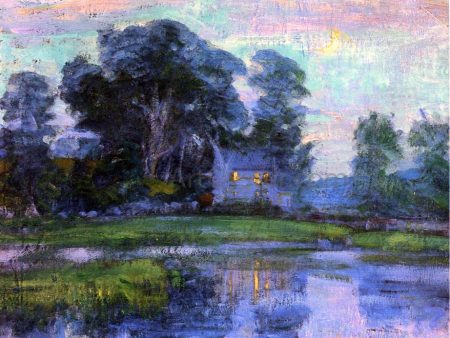 At Eventime (also known as Home Sweet Home) by Robert Vonnoh - Hand-Painted Oil Painting on Canvas Online now