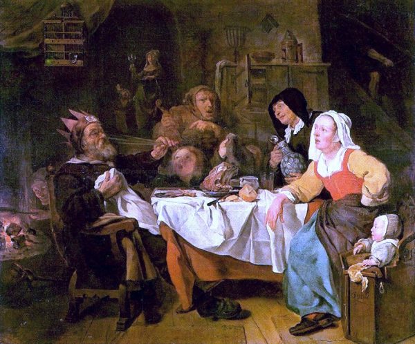 Twelfth Night by Gabriel Metsu - Hand-Painted Oil Painting on Canvas Online Sale