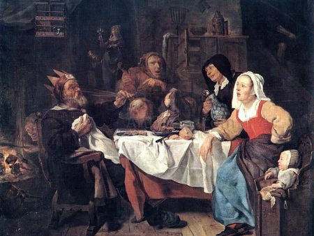 The Feast of the Bean King by Gabriel Metsu - Hand-Painted Oil Painting on Canvas For Cheap