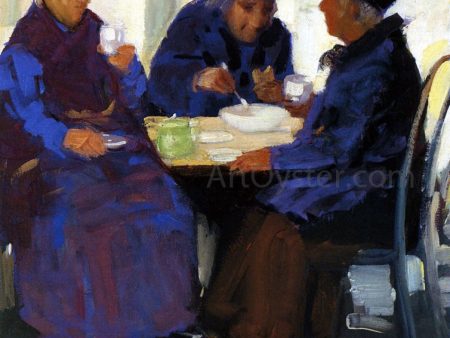 Tea Party by George Luks - Hand-Painted Oil Painting on Canvas Online Hot Sale