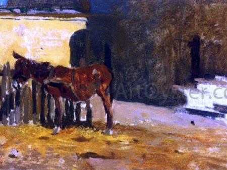 A Burro on the Patio by Mariano Fortuny Y Marsal - Hand-Painted Oil Painting on Canvas on Sale