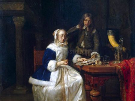 Breakfast by Gabriel Metsu - Hand-Painted Oil Painting on Canvas Online Hot Sale