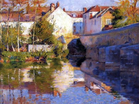 Beside the River (Grez) by Robert Vonnoh - Hand-Painted Oil Painting on Canvas Hot on Sale