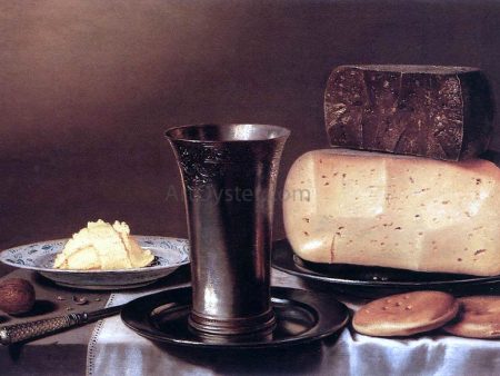 Still-Life with Glass, Cheese, Butter and Cake by Floris Gerritsz Van Schooten - Hand-Painted Oil Painting on Canvas Supply