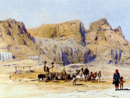 A Camel Train At Aden by Charles Wilda - Hand-Painted Oil Painting on Canvas Hot on Sale