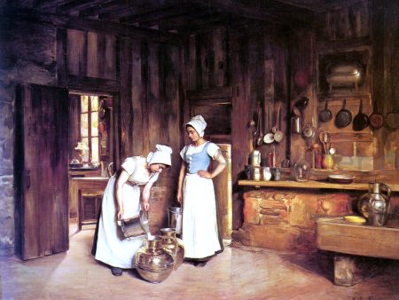 Two Milkmaids by Franck Antoine Bail - Hand-Painted Oil Painting on Canvas Cheap