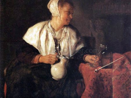 The Tippler (The Wine Drinker) by Gabriel Metsu - Hand-Painted Oil Painting on Canvas Hot on Sale