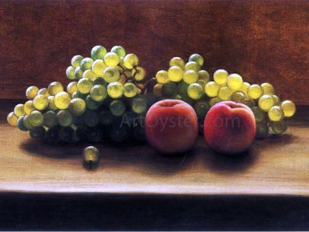 Peaches and Grapes on a Tabletop by George Henry Hall - Hand-Painted Oil Painting on Canvas Online Hot Sale