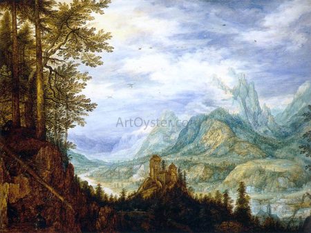 Mountainous Landscape with a Castle by Roelandt Jacobszoon Savery - Hand-Painted Oil Painting on Canvas Cheap