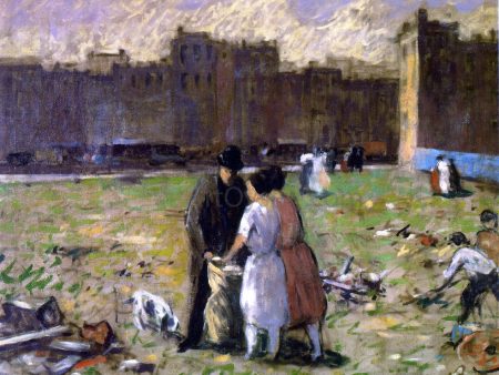 Vacant Lot by Robert Spencer - Hand-Painted Oil Painting on Canvas For Sale