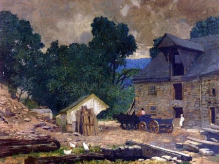 The Mill Yard by Robert Spencer - Hand-Painted Oil Painting on Canvas Discount