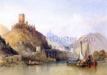 Castle and Town of Cochem on the Moselle by William Callow RWS - Hand-Painted Oil Painting on Canvas on Sale