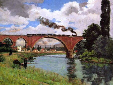 A Bridge over the Marne at Joinville by Armand Guillaumin - Hand-Painted Oil Painting on Canvas Online Sale