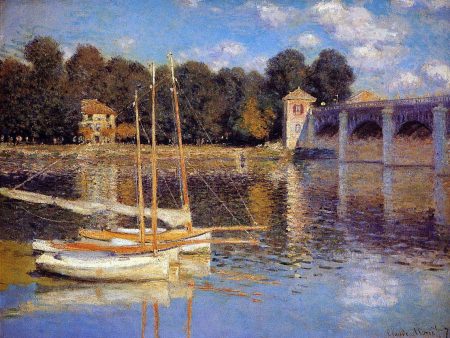 A Bridge at Argenteuil by Claude Oscar Monet - Hand-Painted Oil Painting on Canvas Hot on Sale