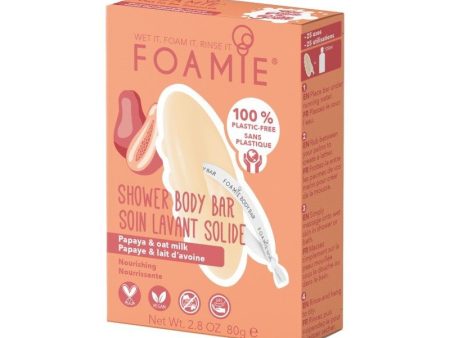 Kietasis kūno prausiklis Foamie 2 in 1 Body Bar Oat to Be Smooth FMBBOS1001, drėkinantis, su papajomis ir avižų pienu For Discount