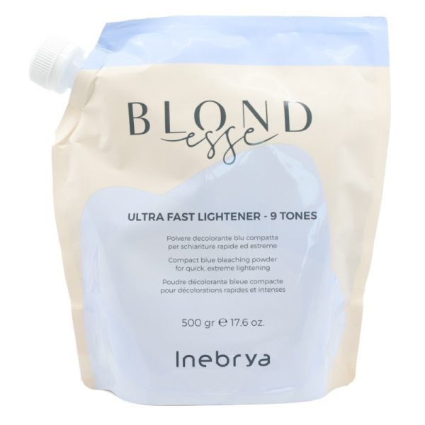 Milteliai plaukų šviesinimui Inebrya Blondesse Bleaching Ultra Fast Lightener ICE26150, skirti greitam ir efektyviam šviesinimo efektui, su mėlynais mikropigmentais 500 g For Cheap