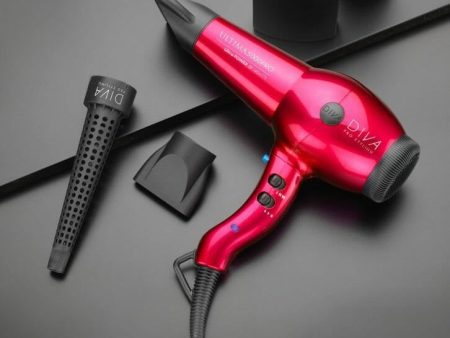 DIVA PRO STYLING Ultima 5000 Pro Red Plaukų džiovintuvas +dovana staigmena Hot on Sale