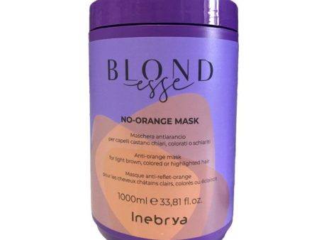 Kaukė tamsiems plaukams Inebrya Blondesse No-Orange Mask ICE26241, pašalina nepageidaujamą oranžinį atspalvį, 1000 ml For Cheap