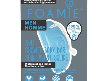 Kietasis prausiklis vyrams Foamie 3 in 1 Shower Body Bar For Men Seas the Day FMBBOC2001, su mėtomis ir citrina Supply